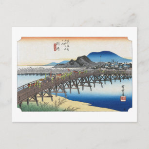 Cartão Postal ukiyoe Hiroshige Nº38 Okazaki