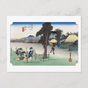 Cartão Postal ukiyoe Hiroshige Nº50 Minakuchi