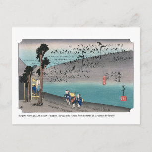 Cartão Postal ukiyoe - Hiroshige - n.º 33 Futagawa -
