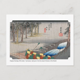 Cartão Postal ukiyoe - Hiroshige - n.º 49 Tsuchiyama -