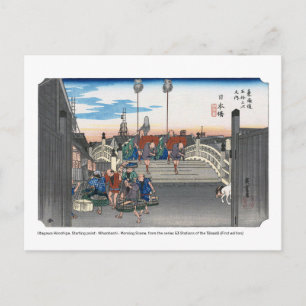 Cartão Postal ukiyoe - Hiroshige - No.00-1 Nihonbashi -