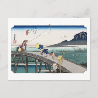 Cartão Postal ukiyoe Hiroshige No.26 Kakegawa