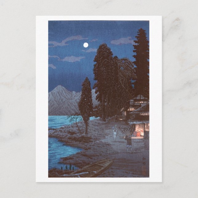 Cartão Postal ukiyoe [komei] Lake Chūzenji (Frente)