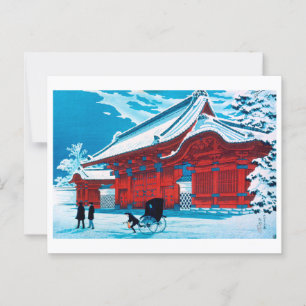 Cartão Postal ukiyoe [komei] O Portão Vermelho de Hongo em Neve