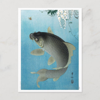 Cartão Postal Ukiyoe [Koson] Salto de Carpa