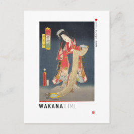 Cartão Postal ukiyoe - Wakana hime - mágico japonês -