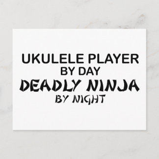 Cartão Postal Ukulele Deadly Ninja por Noite