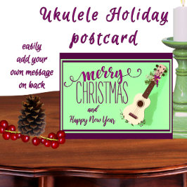 Cartão Postal Ukulele Felry Natal e Feliz ano novo