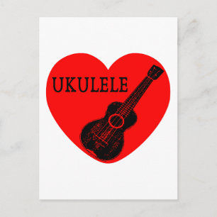 Cartão Postal Ukulele Love