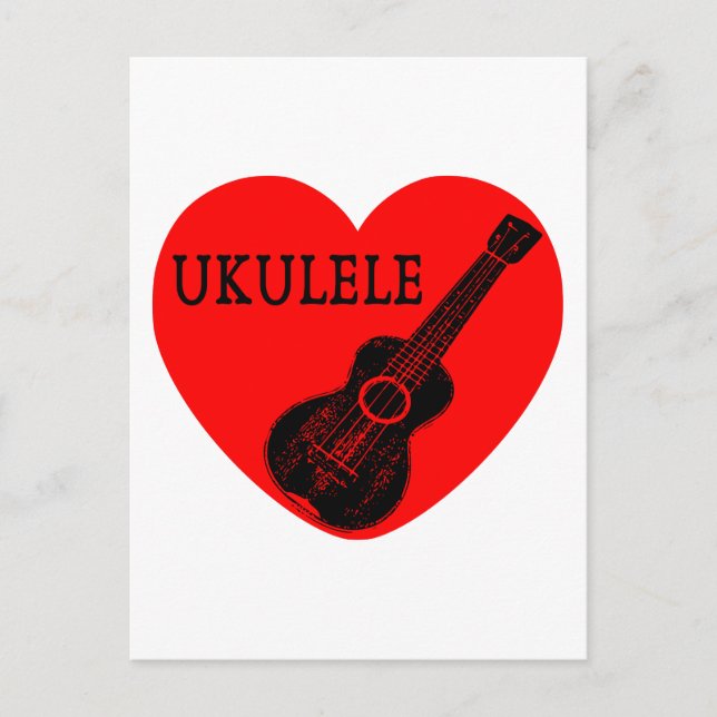 Cartão Postal Ukulele Love (Frente)