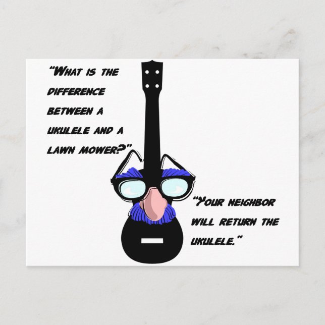 Cartão Postal Ukuleles e cortadores de grama (Frente)