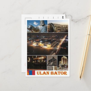 Cartão Postal Ulan Bator - Mongólia - Mosaico -