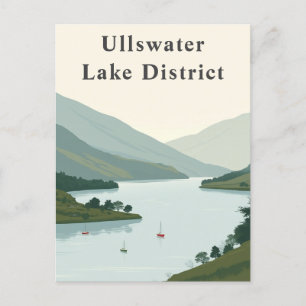 Cartão Postal Ullswater, Distrito de Lake England Peaks Art