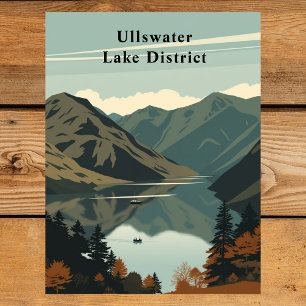 Cartão Postal Ullswater, Lake District, Inglaterra Viagem Arte