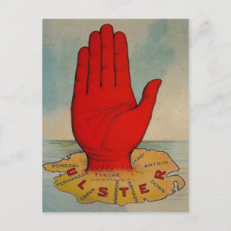 Cartão Postal Ulster Red Hand & Map