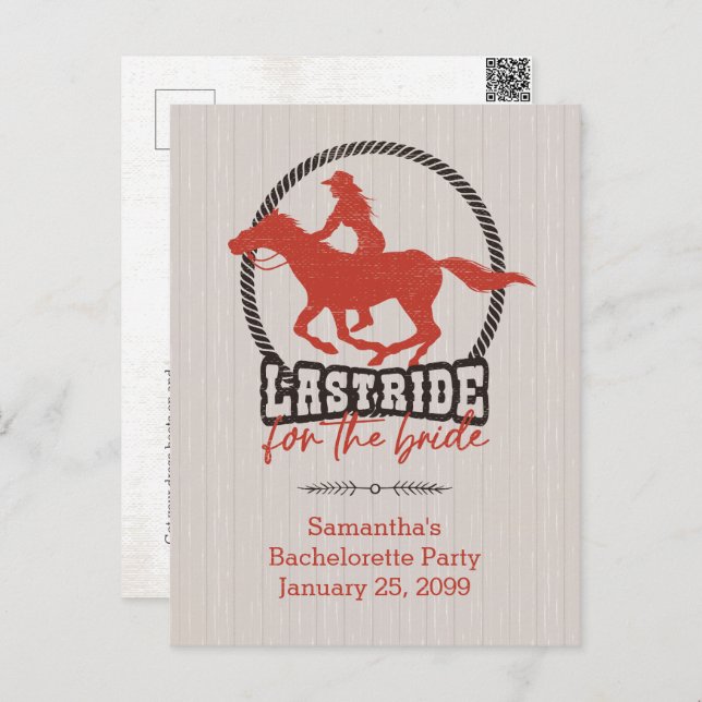 Cartão Postal Última Cavalgada Enferrujada para a Noiva (Frente/Verso)