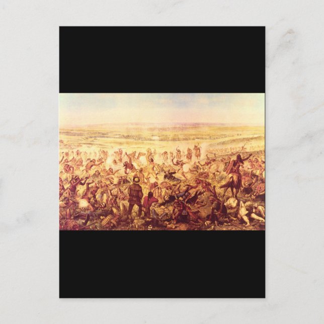 Cartão Postal Última Luta de Custer, Unknown_Art da América (Frente)