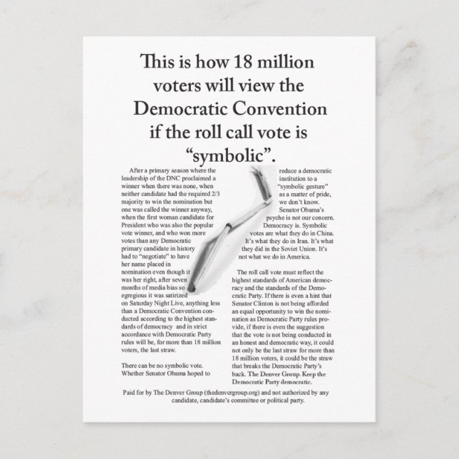 Cartão Postal Última Palha do Grupo Denver (Frente)