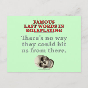 Cartão Postal Últimas Palavras Famosas em Reprodução: Acerto