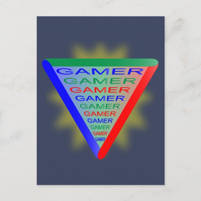 Cartão Postal Ultimate Gamer 3 - Cores do sistema de jogos RGB (Frente)