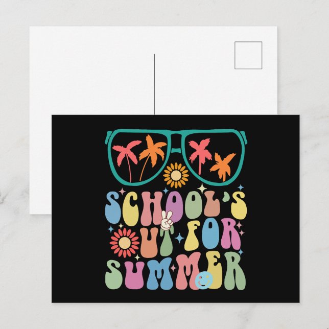 Cartão Postal Último Dia da Escola Groovy School está Fora no Ve (Frente/Verso)