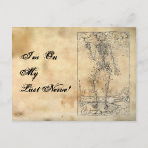 Cartão Postal Último Nervo - Esqueleto de Halloween