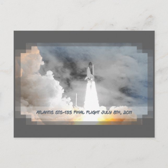 Cartão Postal Último Voo do Acelerador Espacial Atlântida STS-13 (Frente)