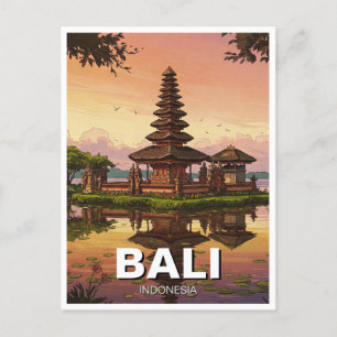 Cartão Postal Ulun Danu Bali Viagem da Indonésia