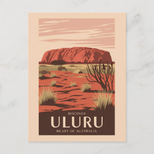Cartão Postal Uluru Austrália - Viagem Art Vintage