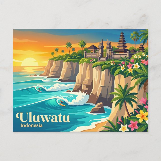 Cartão Postal Uluwatu Indonésia (Frente)