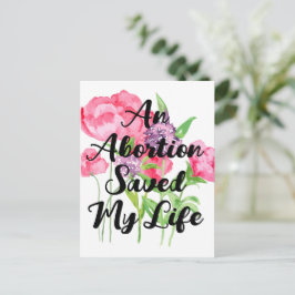 Cartão Postal Um aborto salvou minha vida (floral)