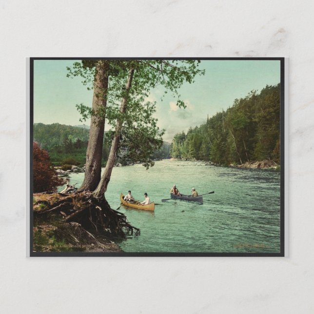 Cartão Postal Um Adirondack Mountain Stream Classic Photochrom (Frente)