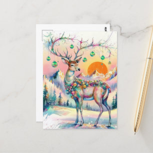 Cartão Postal Um Adorável Vedante De Natal Com Aquarela