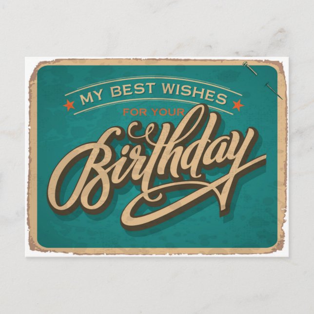 Cartão Postal Um aniversário azul (Frente)