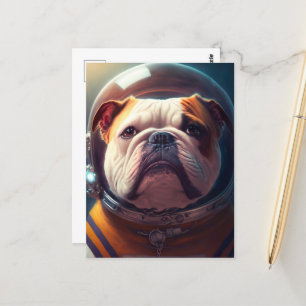 Cartão Postal Um astronauta giro Bulldog