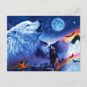 Cartão Postal Um bando de lobos numa noite escura