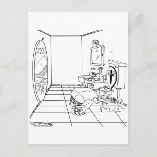 Cartão Postal Um banheiro embaraçado por uma fenda de Bumbum