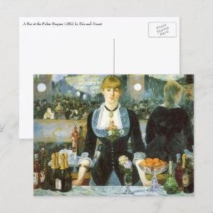 Cartão Postal Um Bar no Folies Bergere por Edouard Manet
