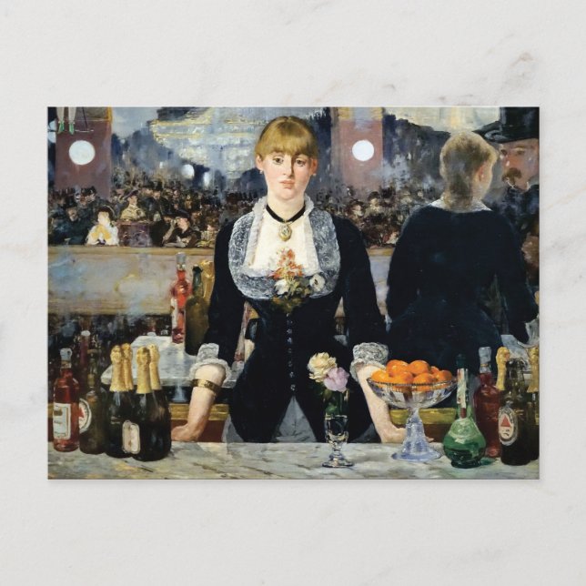 Cartão Postal Um Bar no Folies-Bergère por Manet (Frente)