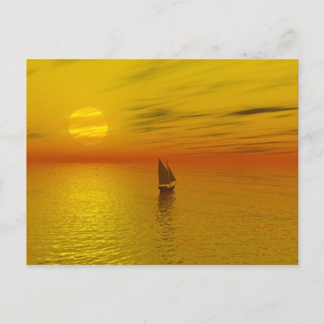 Cartão Postal Um barco à vela. (Frente)