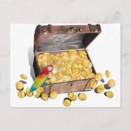 Cartão Postal Um Baú do Tesouro Pirata