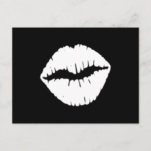 Cartão Postal Um Beijo em Preto e Branco
