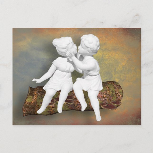 Cartão Postal Um Beijo Inocente da Infância (Frente)