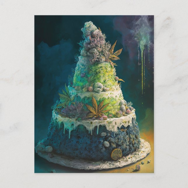 Cartão Postal Um Bolo Punny Weeding (Frente)