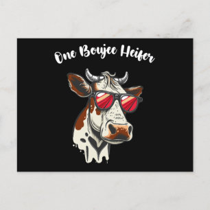 Cartão Postal Um Boujee Heifer Funny Cow Vintage Retro