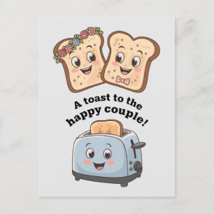 Cartão Postal Um Brinde Ao Casal Feliz Casamento Engraçado