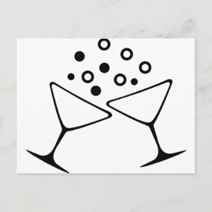 Cartão Postal Um brinde de champanhe