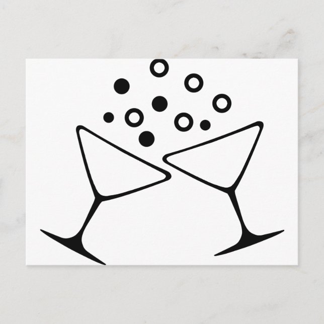 Cartão Postal Um brinde de champanhe (Frente)