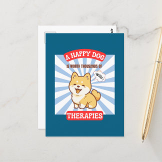 Cartão Postal Um cachorro feliz Shiba