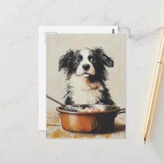 Cartão Postal Um Cachorro Muito Bom Deixa a Comida Sozinha